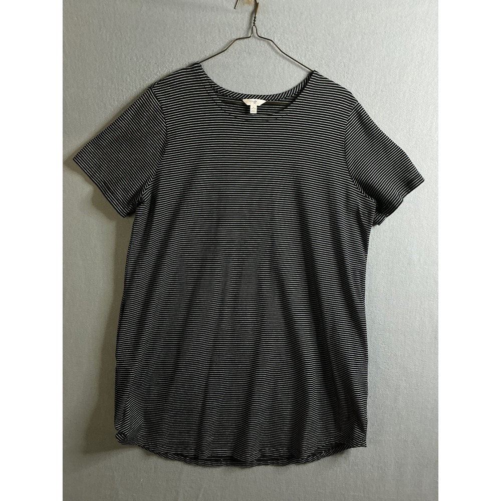 Terra & Sky Dress Women's 1X Striped T-Shirt Dress Casual Short Sleeve Plus Size